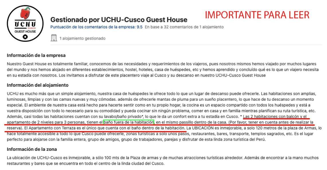 Acomodação com café da manhã  Uchu - Cusco